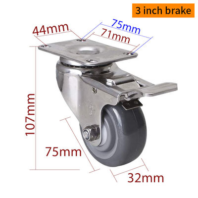 Bon prix L'acier inoxydable de 3 pouces avec une charge de roue durable de 150 kg en ligne