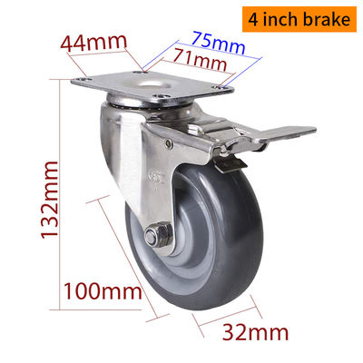 Καλή τιμή EDL 4Inch Stainless Steel Medium Duty Caster With Durable  Wheel Loading 150Kg S544P-75 σε απευθείας σύνδεση