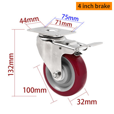 Καλή τιμή EDL 4Inch Stainless Steel Medium Duty Caster With Durable  Wheel Loading 150Kg S544P-85 σε απευθείας σύνδεση