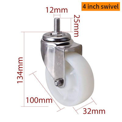 Καλή τιμή EDL 4Inch Stainless Steel Threaded Swivel/Brake Caster Loading 150Kg  S544S-25 σε απευθείας σύνδεση