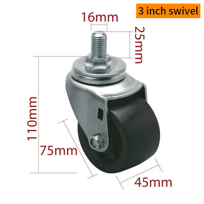 Good price EDL 2Inch Threaded Equipment Casters M623P-03 By Rigid Swivel Brake Load 180kg online