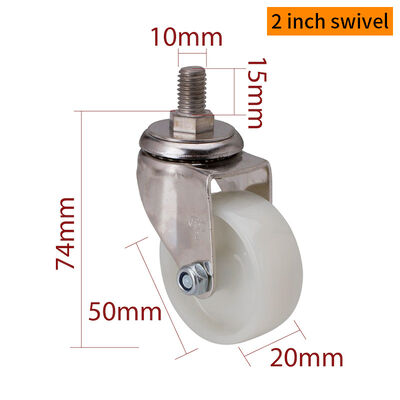 Bon prix Roue pivotante PA en acier inoxydable EDL Mini 2'' filetée avec une capacité de charge de 45 kg en ligne