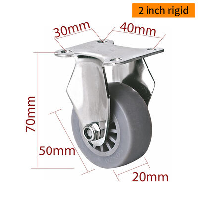 Good price EDL Stainless Steel 2'' TPE  Quite Caster Rigid Swivel/Brake  S262P-53 with 45kg Load Capacity online