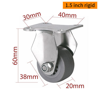 Bon prix Roulettes en acier inoxydable EDL 1,5'' TPE lisse S2615P-53 Charge 45kg Fixe/Pivotante/Frein en ligne