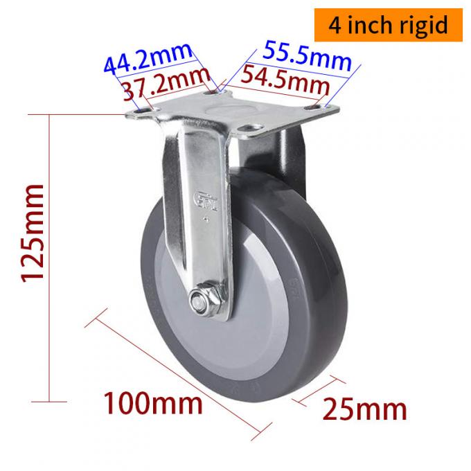 Commercial / Industrial Light Duty Casters 4 Inch Swivel Wheels